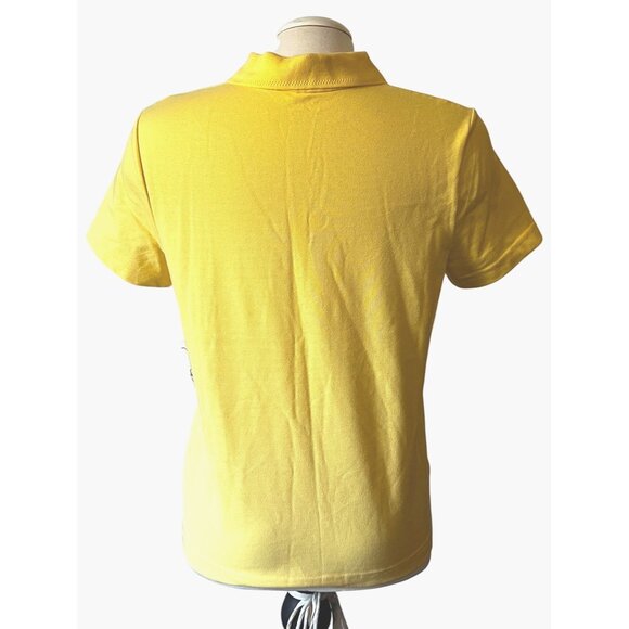 Kim Rogers Yellow Short Sleeve Collared Cotton Polo Shirt Sz Small Petite Womens - Picture 2 of 8
